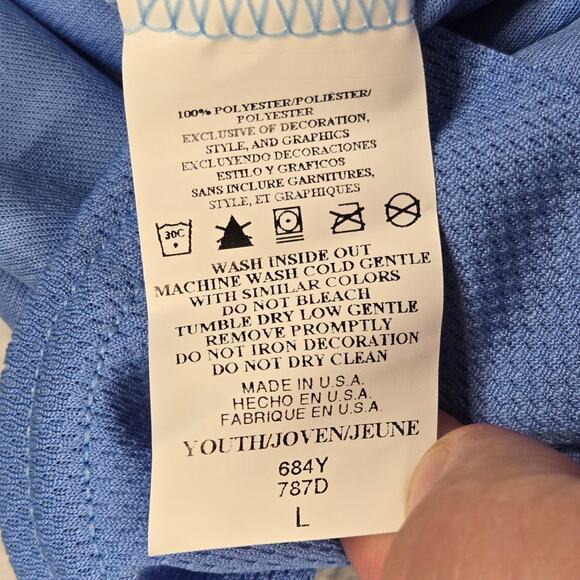 Chicago White Sox Jersey Youth Large Majestic Blue Heat Transfer Logo Cool Base - Picture 9 of 10